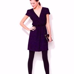 NWT. Milly of New York. Emilie Wrap Dress. Eggplant Shimmer. Size 6.